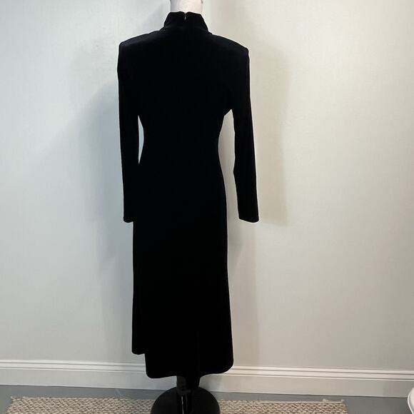 K.C. Spencer New York Dress Women's Petite Size 6 Black Velour Vintage Evening - Picture 7 of 8